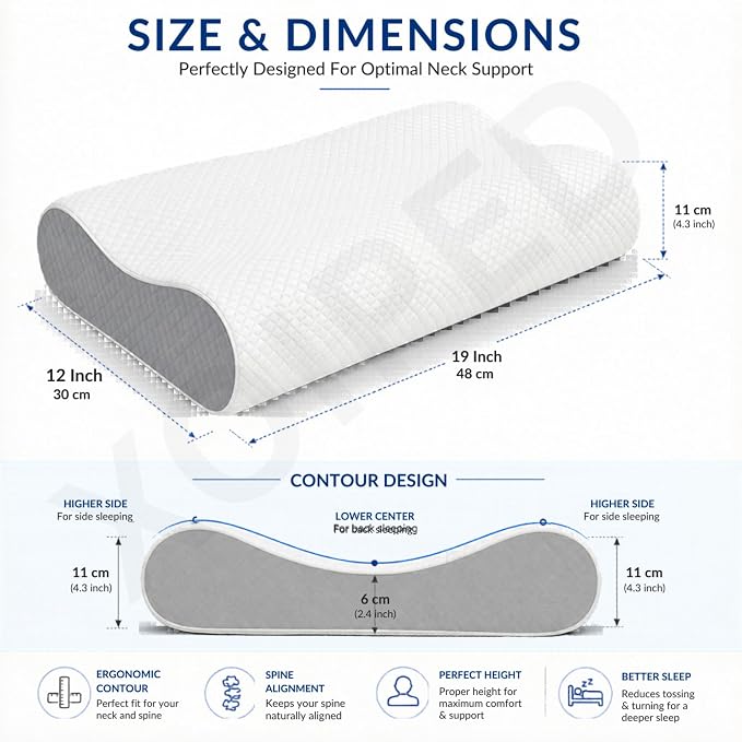 Almohada Ergonómica Ortopédica Cervical Velora