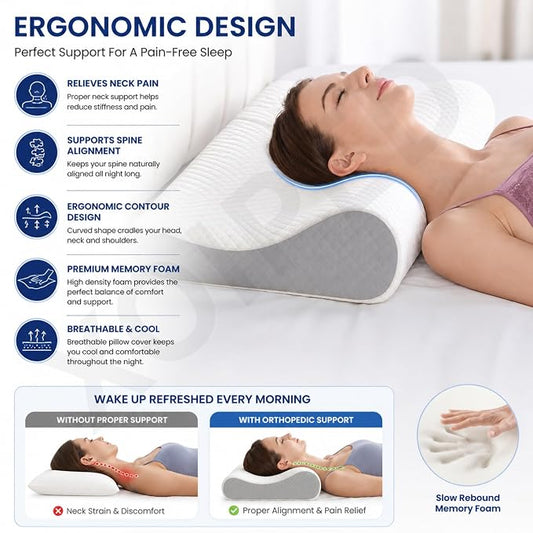 Almohada Ergonómica Ortopédica Cervical Velora